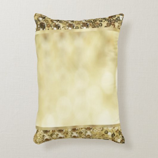 ヴィンテージのスパンコールの金ゴールドの《写真》ぼけ味のテンプレート アクセントクッション (正面(垂直))