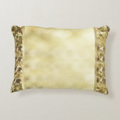 ヴィンテージのスパンコールの金ゴールドの《写真》ぼけ味のテンプレート アクセントクッション (裏面)