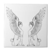 ヴィンテージのスフィンクスのイラストレーション タイル (正面)