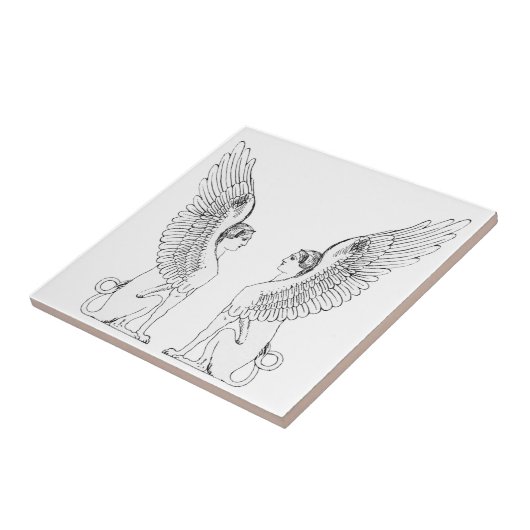 ヴィンテージのスフィンクスのイラストレーション タイル (側面)