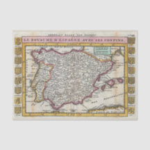 ヴィンテージのスペインのスペインのな王国の旧世界の地図