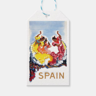 ヴィンテージのスペインのフラメンコのダンサー旅行ポスター ギフトタグ