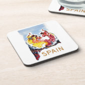 ヴィンテージのスペインのフラメンコのダンサー旅行ポスター コースター (左側)