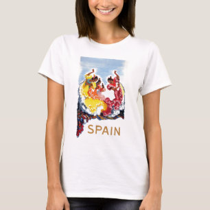 ヴィンテージのスペインのフラメンコのダンサー旅行ポスター Tシャツ