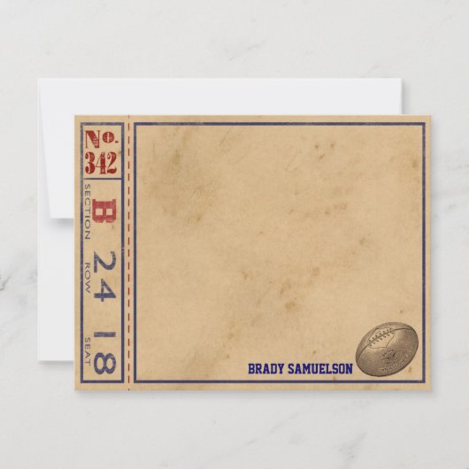 ヴィンテージのスポーツのパーソナライズなメッセージカード-フットボール ノートカード (正面)