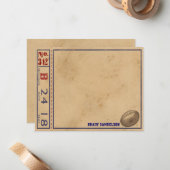 ヴィンテージのスポーツのパーソナライズなメッセージカード-フットボール ノートカード (正面/裏面インサイチュ)