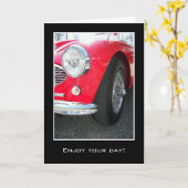 ヴィンテージのスポーツ・カー カード (黄色い花)