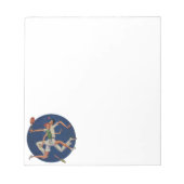 ヴィンテージのスポーツ、ラケットとのテニス選手の衝突 ノートパッド (正面)