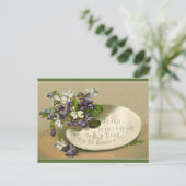 ヴィンテージのスミレが新年を迎える ポストカード (スタンド正面)