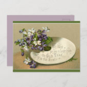 ヴィンテージのスミレが新年を迎える ポストカード (正面/裏面)