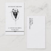 ヴィンテージのスーツかシンプルでエレガントなテーラー 名刺 (正面/裏面)