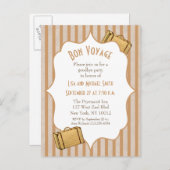 ヴィンテージのスーツケースの餞別のさようならパーティーの招待 インビテーションポストカード (正面/裏面)