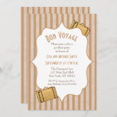 ヴィンテージのスーツケースの餞別のさようならパーティー 招待状 (正面/裏面)