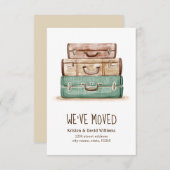 ヴィンテージのスーツケース私達は移動発表を動かしました 案内状 (正面/裏面)