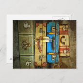 ヴィンテージのスーツケース ポストカード (正面/裏面)