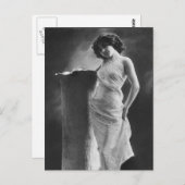 ヴィンテージのセクシーなビクトリア時代の少女写真 ポストカード (正面/裏面)