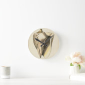 ヴィンテージのセピア色のコンシュの貝 ラウンド壁時計 (ホーム)