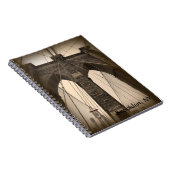 ヴィンテージのセピア色のブルックリン橋 ノートブック (右側)