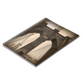 ヴィンテージのセピア色のブルックリン橋 ノートブック (左側)