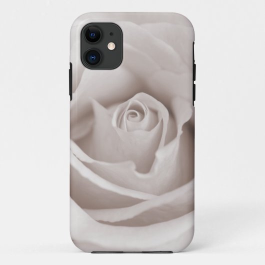 ヴィンテージのセピア色の白い及びクリーム色のばら色の背景のカスタム Case-Mate iPhoneケース (裏面)