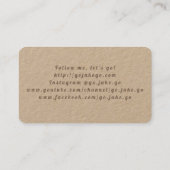 ヴィンテージのセピア色旅行 名刺 (裏面)