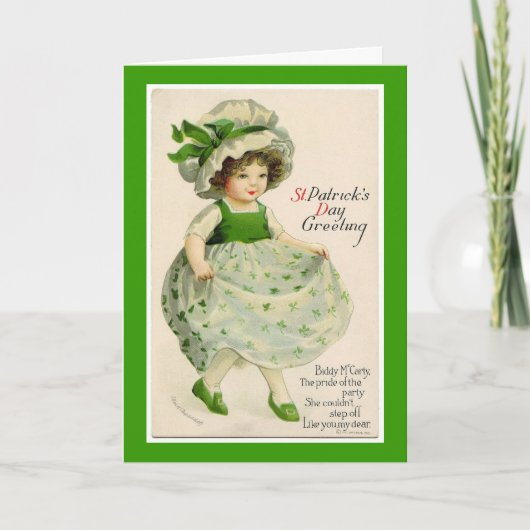 ヴィンテージのセントパトリックの日のダンサーの挨拶状 カード (正面)