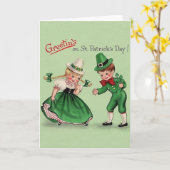 ヴィンテージのセントパトリックの日の挨拶状 カード (黄色い花)