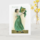 ヴィンテージのセントパトリックの日カード カード (黄色い花)