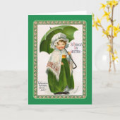 ヴィンテージのセントパトリックの日 カード (黄色い花)