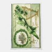 ヴィンテージのセントパトリックの日 キッチンタオル (縦)