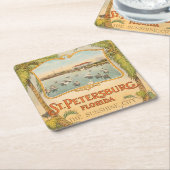 ヴィンテージのセントピーターズバーグ フロリダ サンシャインシティ スクエアペーパーコースター (アングル)