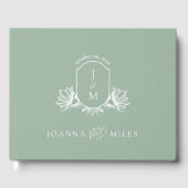 ヴィンテージのセージのモノグラムクレスト ゲストブック (正面)