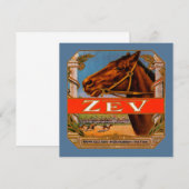 ヴィンテージのゼブ競走馬 ブラウンコルトのシガーラベル (正面/裏面)