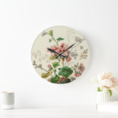 ヴィンテージのゼラニウムの柱時計 ラージ壁時計 (ホーム)