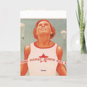 ヴィンテージのソビエト連邦のプロパガンダの挨拶状 カード (裏面)