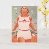 ヴィンテージのソビエト連邦のプロパガンダの挨拶状 カード (黄色い花)