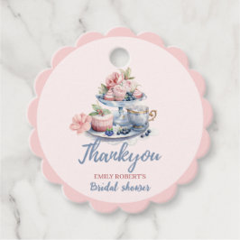 ヴィンテージのソフトピンクの花の ブライダルティーパーティー フェイバータグ