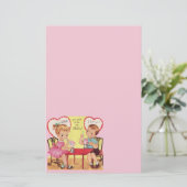 ヴィンテージのソーダ店のバレンタインの恋人 便箋 (スタンド正面)