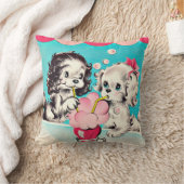 ヴィンテージのソーダ店の子犬 クッション (ブランケット)