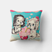 ヴィンテージのソーダ店の子犬 クッション (裏面)