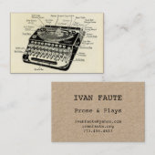 ヴィンテージのタイプライターの名刺 名刺 (正面/裏面)