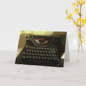 ヴィンテージのタイプライターの挨拶状 カード (黄色い花)