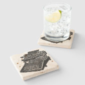 ヴィンテージのタイプライターの石のコースター ストーンコースター (横)