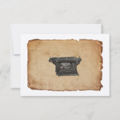 ヴィンテージのタイプライターの羊皮紙の保存日付 セーブザデート (裏面)