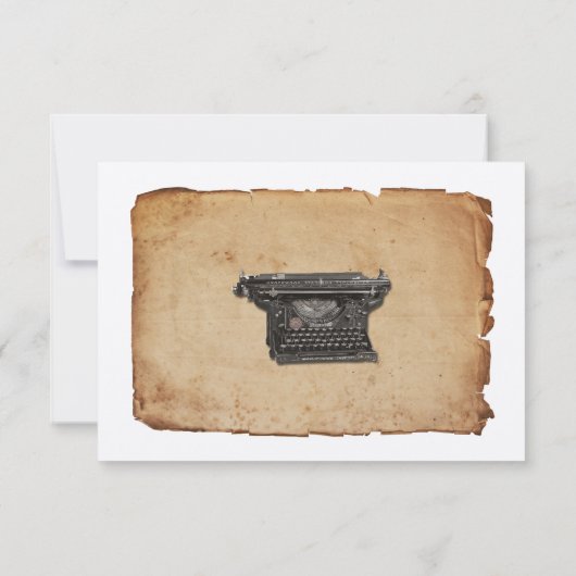 ヴィンテージのタイプライターの羊皮紙の保存日付 セーブザデート (裏面)