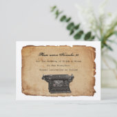 ヴィンテージのタイプライターの羊皮紙の保存日付 セーブザデート (スタンド正面)