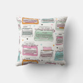 ヴィンテージのタイプライターの芸術の枕 クッション (裏面)