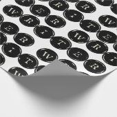 ヴィンテージのタイプライターの鍵パターン|作家 ラッピングペーパー (角)