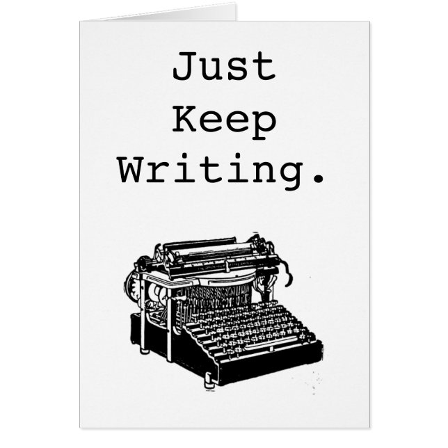 ヴィンテージのタイプライターはちょうど執筆を保ちます (正面)