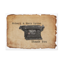 ヴィンテージのタイプライターは平たい箱を感謝していしていますノート個人化します